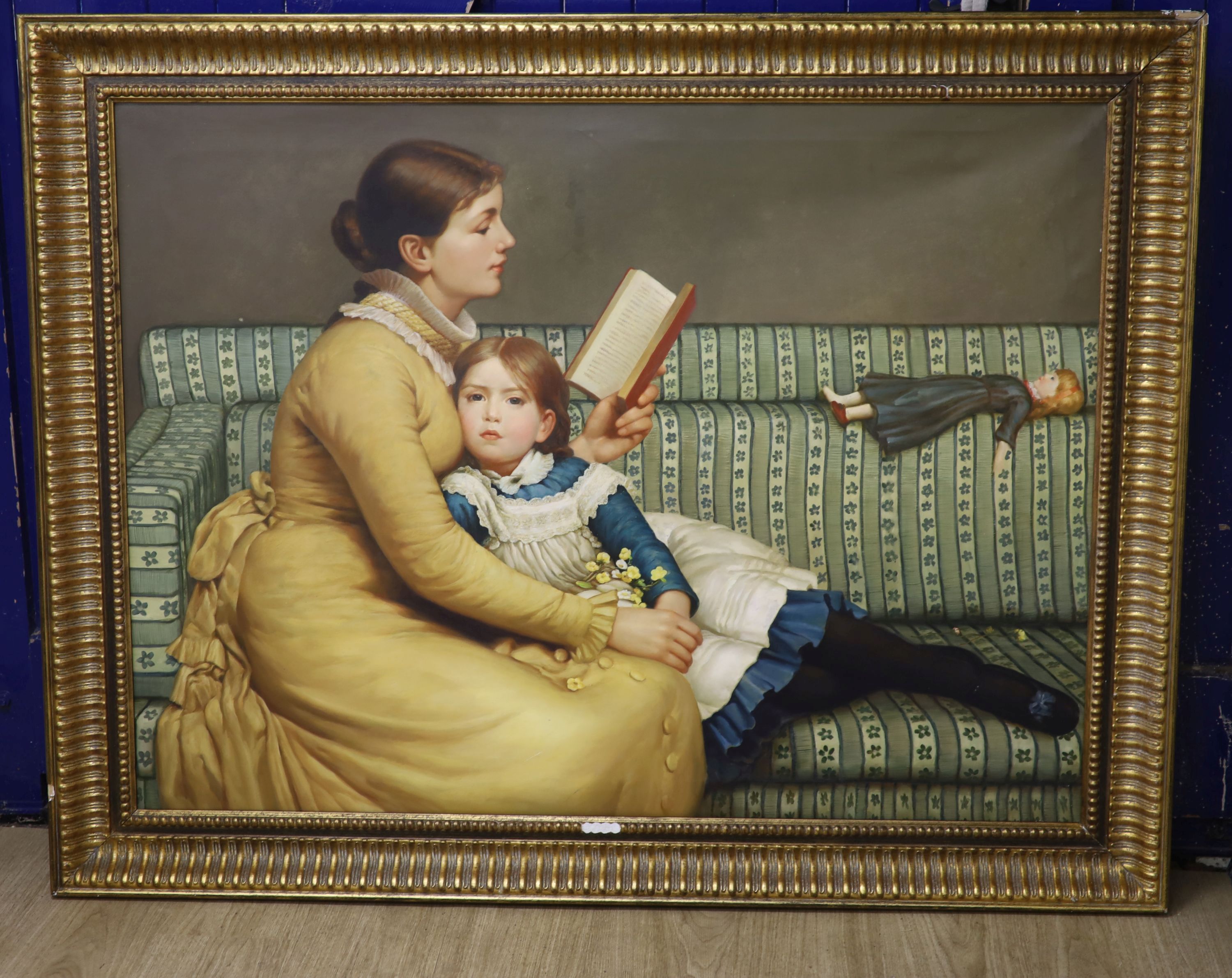 After George Dunlop Leslie (1835-1921), oil on canvas, Alice in Wonderland, 90 x 121cm